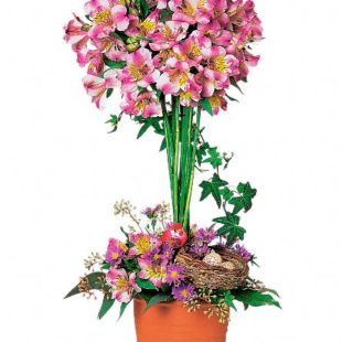 Alstoemeria Topiary flower arrangement with Alstroemeria blooms meticulously arranged in a topiary style