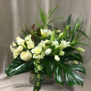 Stunning Opulence flower arrangement with blend of alstroemeria, lilies, and roses,